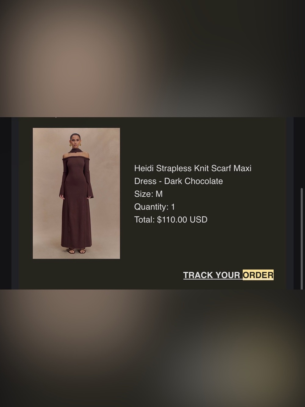Meshki Heidi Strapless Maxi Dress - Dark Brown